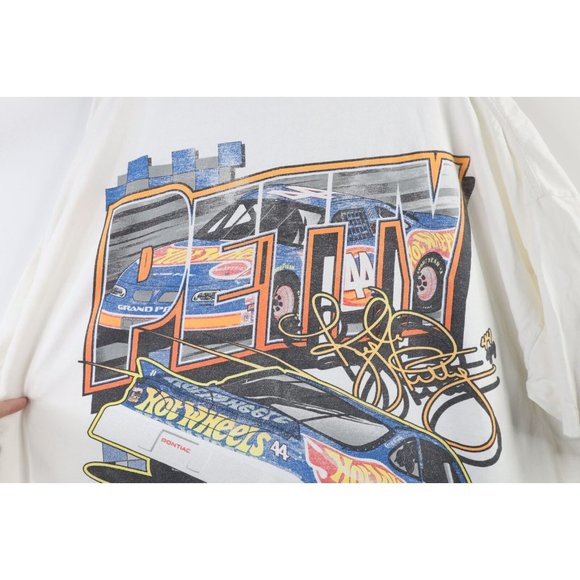 Vintage 90s NASCAR Mens 3XL Thrashed Hot Wheels Kyle Petty Racing T-Shirt USA - Picture 11 of 15